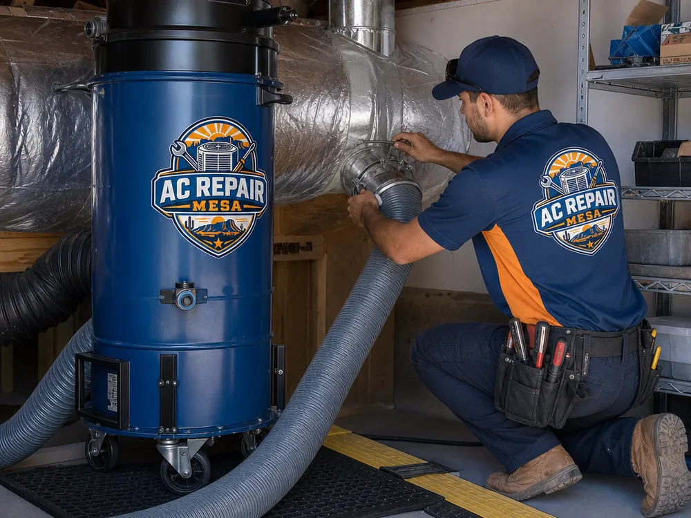 Sealed vacuum collection unit connected to a duct trunk line